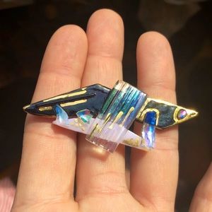 Homemade Glass Art Brooch Pin